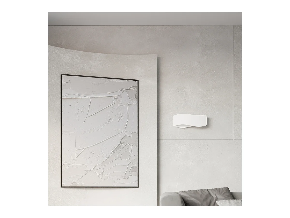 Lampade da parete Zanila moderno di acciaio - 2 sorgenti luminose 4000K - L.40 x A.15 cm - bianco