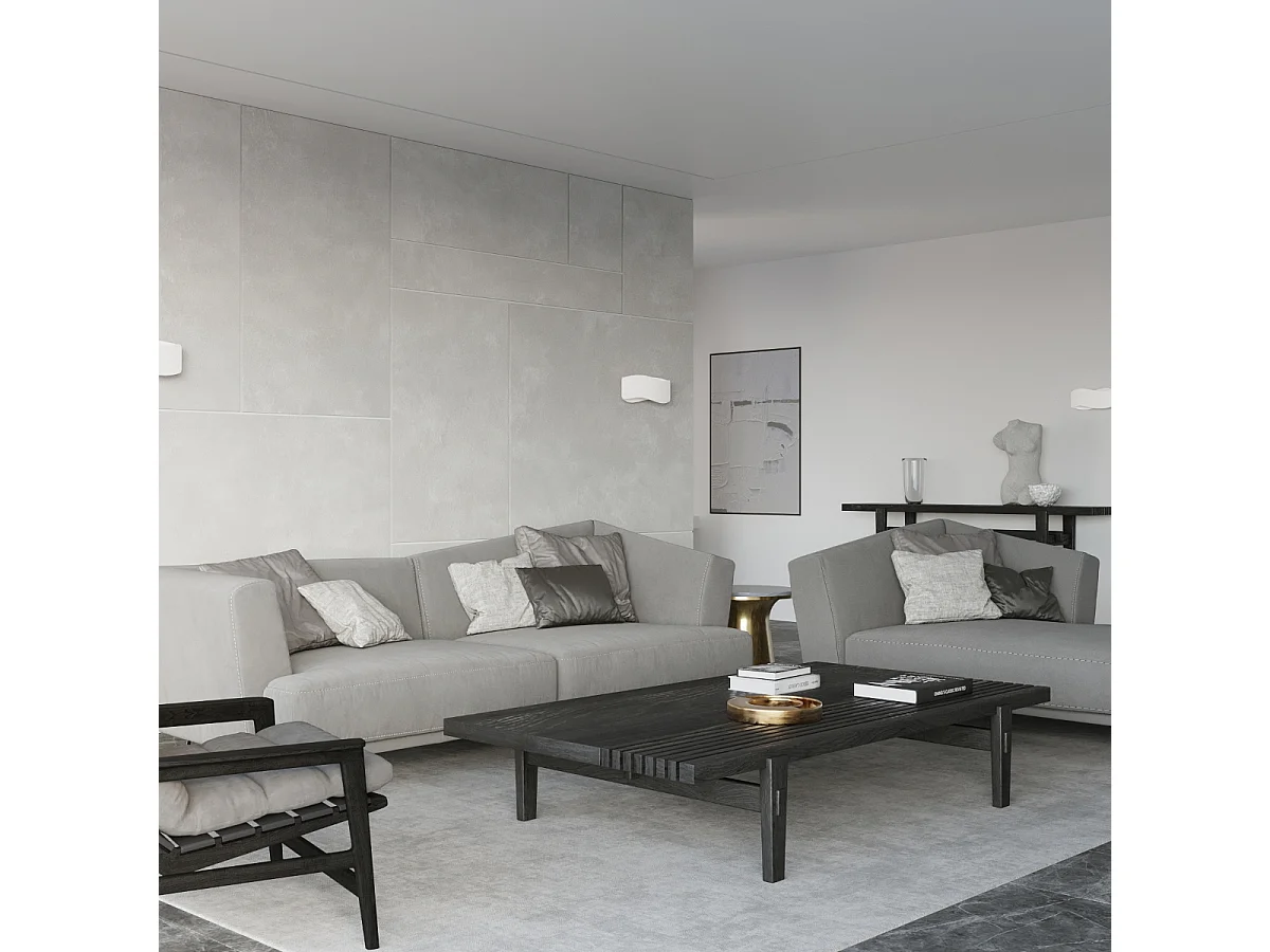Appliques Zanila moderne en acier - 2 sources lumineuses 4000K - L.40 x H.15 cm - blanc