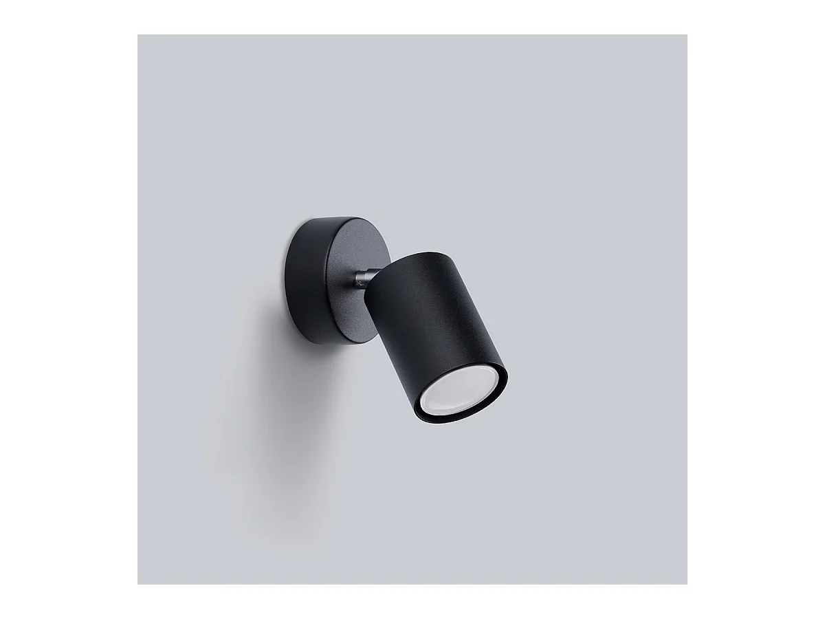 Appliques Torim minimaliste en acier - 1 sources lumineuses 3000K - L.8 x H.18,5 cm - noir