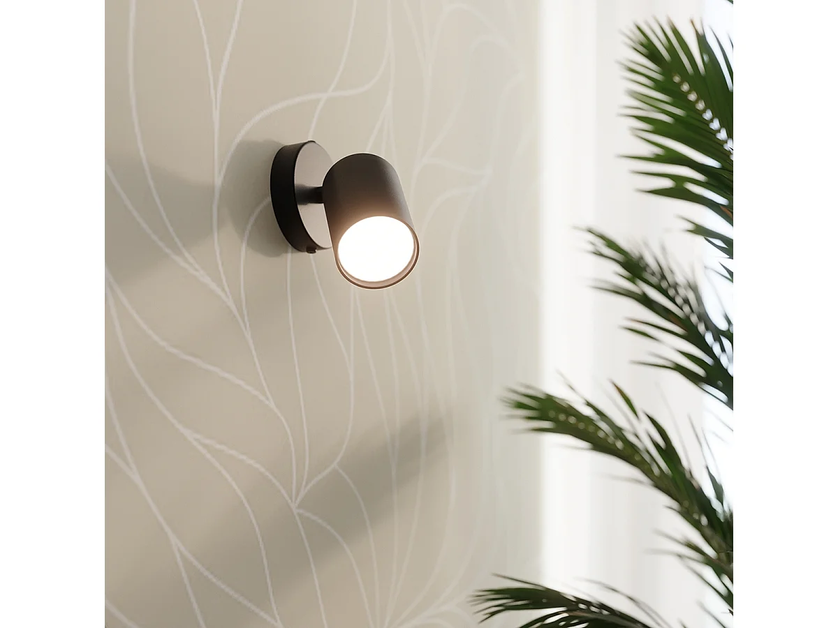 Appliques Torim minimaliste en acier - 1 sources lumineuses 3000K - L.8 x H.18,5 cm - noir