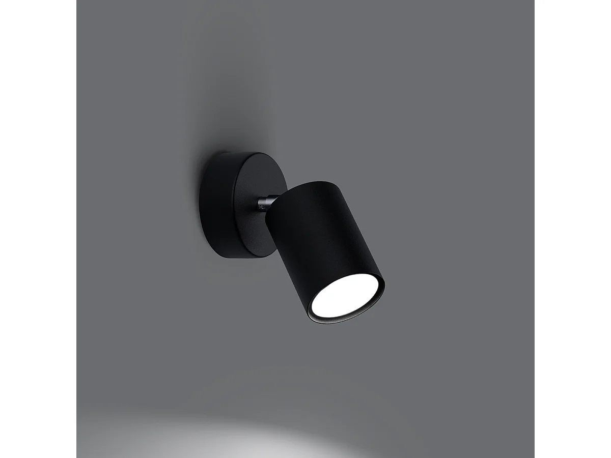 Wandlampen Torim minimalistisch aus  Stahl - 1 lichtquellen 3000K - L.8 x H. cm - Schwarz