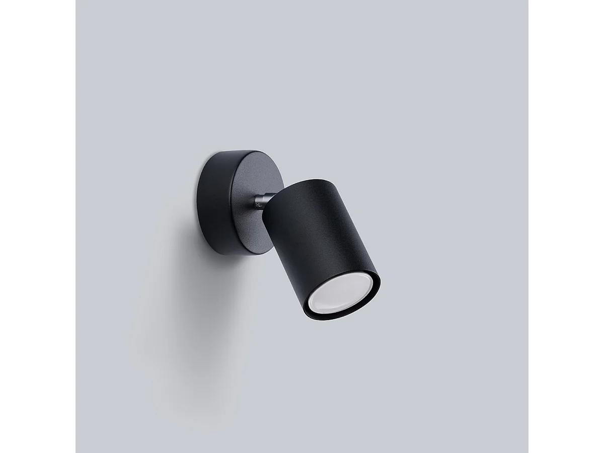Wandlampen Torim minimalistisch aus  Stahl - 1 lichtquellen 3000K - L.8 x H. cm - Schwarz