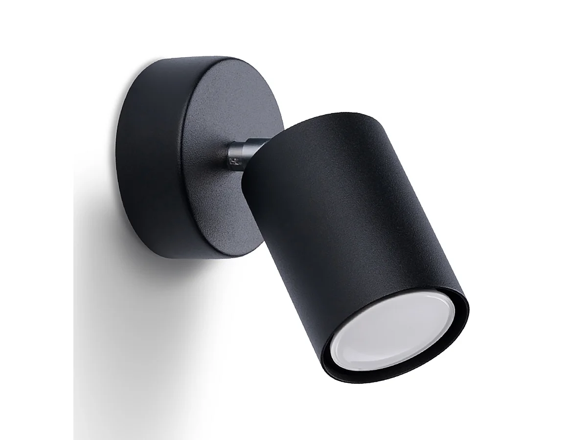 Wandlampen Torim minimalistisch aus  Stahl - 1 lichtquellen 3000K - L.8 x H. cm - Schwarz