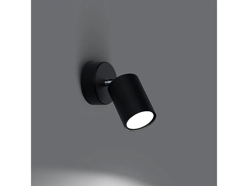 Appliques Torim minimaliste en acier - 1 sources lumineuses 3000K - L.8 x H.18,5 cm - noir