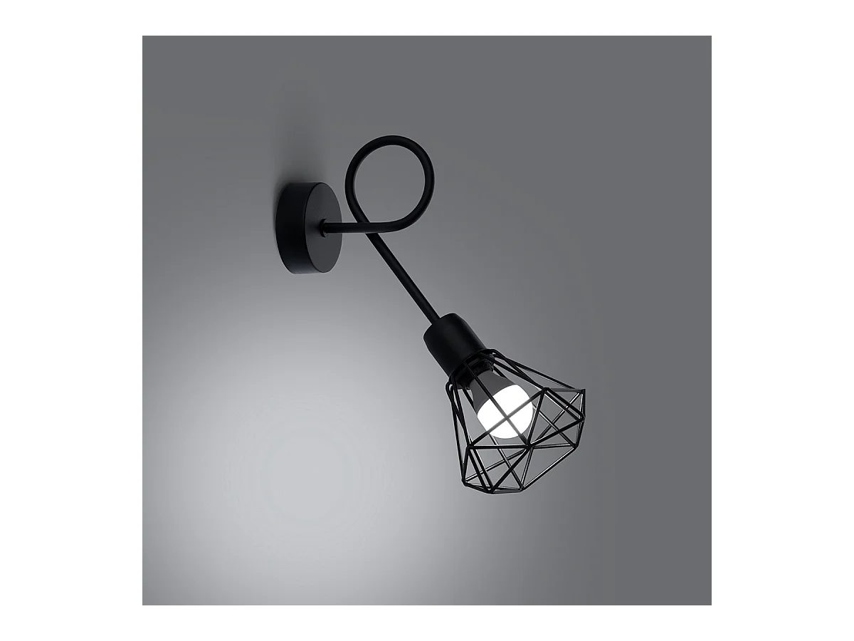 Lampade da parete Lunova moderno di acciaio - 1 sorgenti luminose 3000K - L.15 x A.30 cm - nero