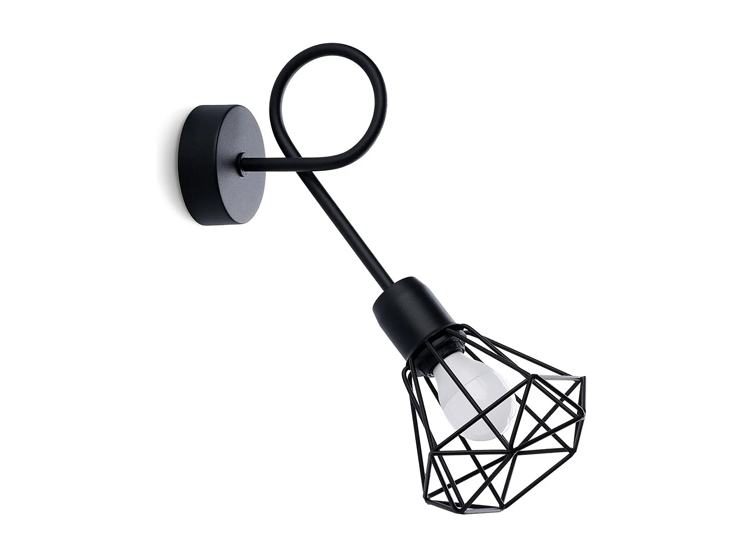 Appliques Lunova moderne en acier - 1 sources lumineuses 3000K - L.15 x H.30 cm - noir