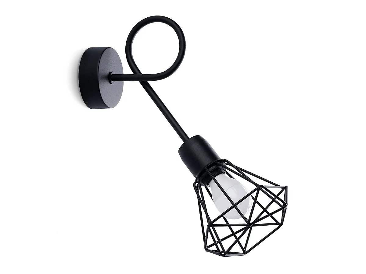 Candeeiros de parede Lunova moderno, aço - 1 fontes de luz 3000K - L.15 x H.30 cm - preto