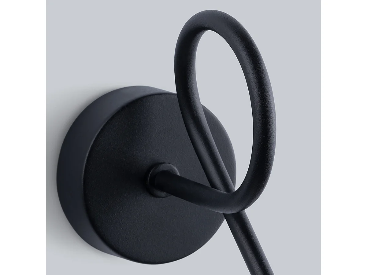 Candeeiros de parede Lunova moderno, aço - 1 fontes de luz 3000K - L.15 x H.30 cm - preto