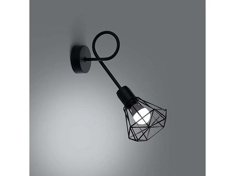 Appliques Lunova moderne en acier - 1 sources lumineuses 3000K - L.15 x H.30 cm - noir