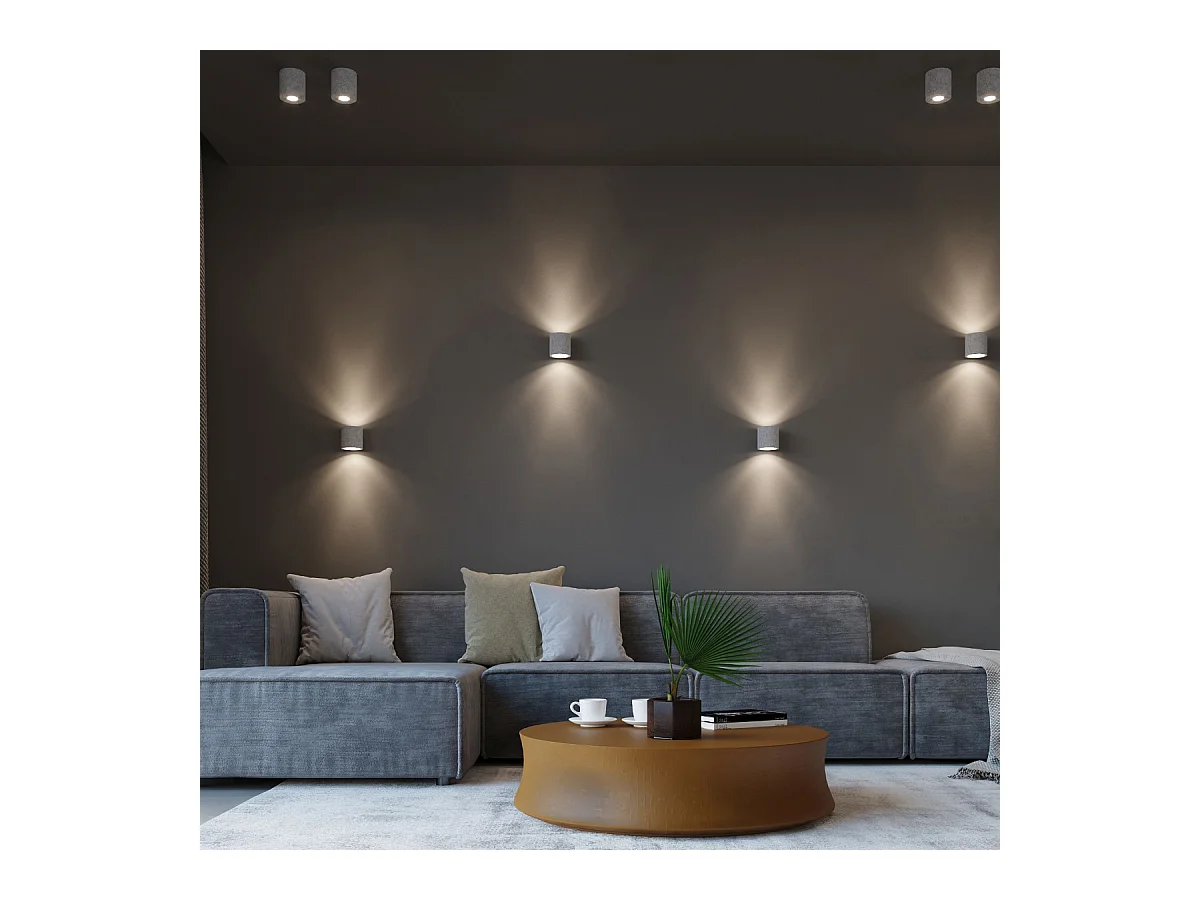 Candeeiros de parede Celeris industrial, concreto - 1 fontes de luz 4000K - L.10 x H.10 cm - cinza