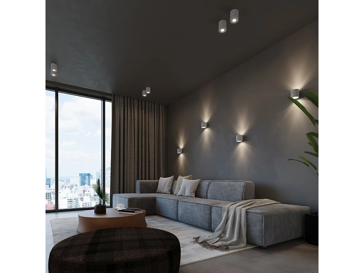 Appliques Celeris industriel en béton - 1 sources lumineuses 4000K - L.10 x H.10 cm - gris