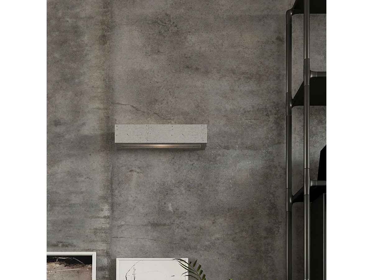 Appliques Solara moderne en béton/verre - 2 sources lumineuses 3000K - L.50 x H.10 cm - gris