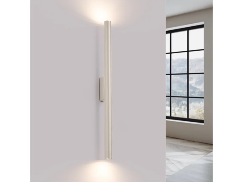 Wandleuchte Brill modern aus  Stahl - 2 lichtquellen 3000K - L.2,5 x H. cm - Beige