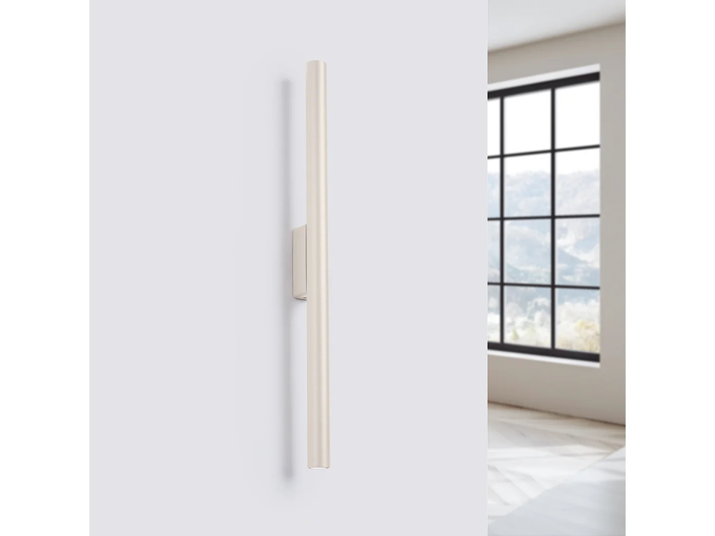 Lampada da parete Brill moderno di acciaio - 2 sorgenti luminose 3000K - L.2,5 x A.50 cm - beige
