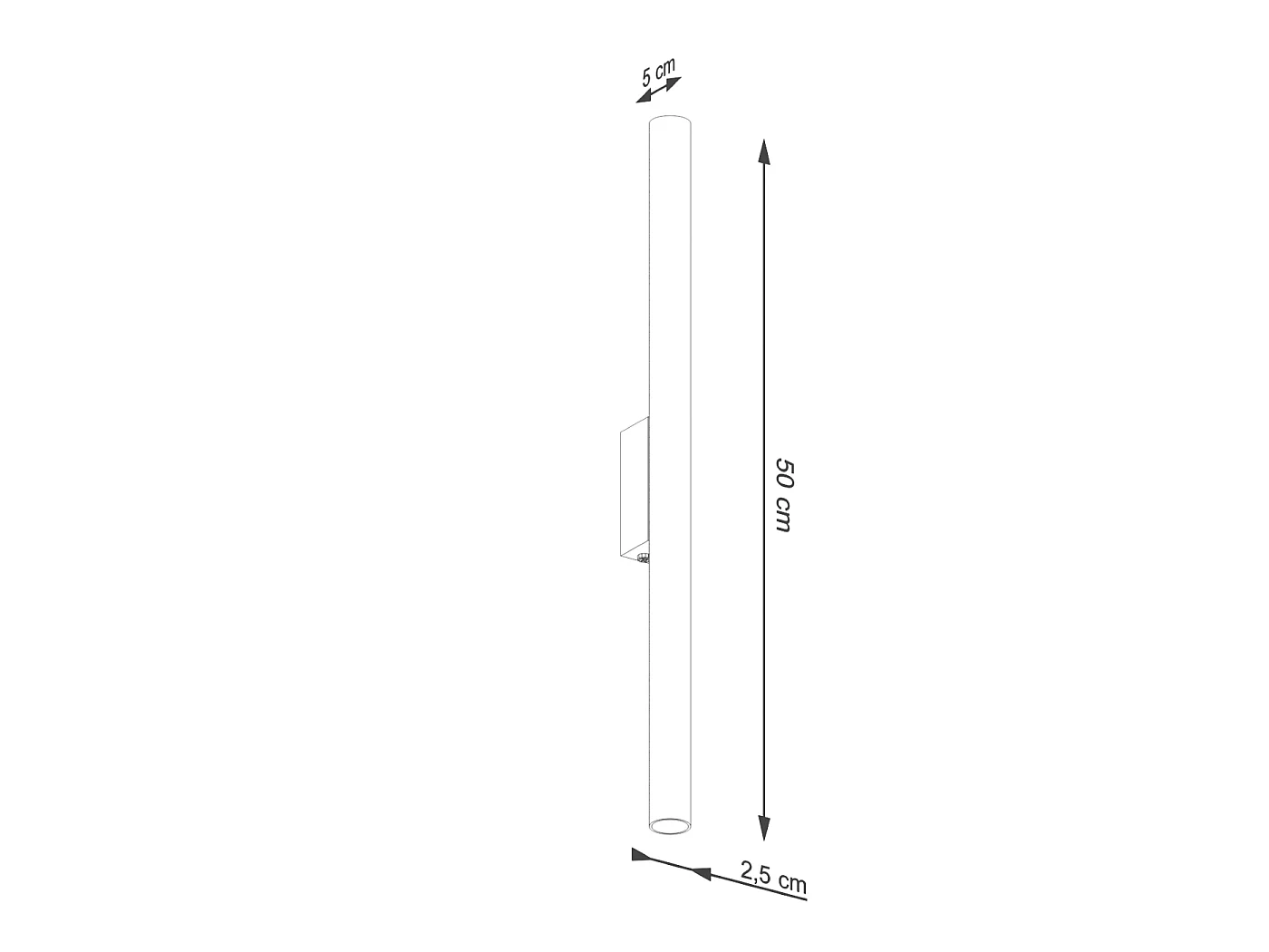 Lampada da parete Brill moderno di acciaio - 2 sorgenti luminose 3000K - L.2,5 x A.50 cm - beige