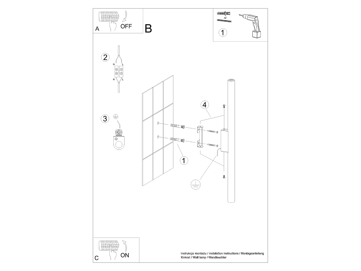Lampada da parete Brill moderno di acciaio - 2 sorgenti luminose 3000K - L.2,5 x A.50 cm - beige