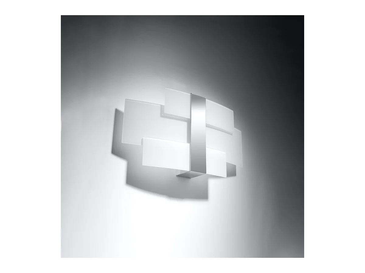 Appliques Zelora moderne en acier/verre - 2 sources lumineuses 4000K - L.42 x H.23 cm - chromé/blanc