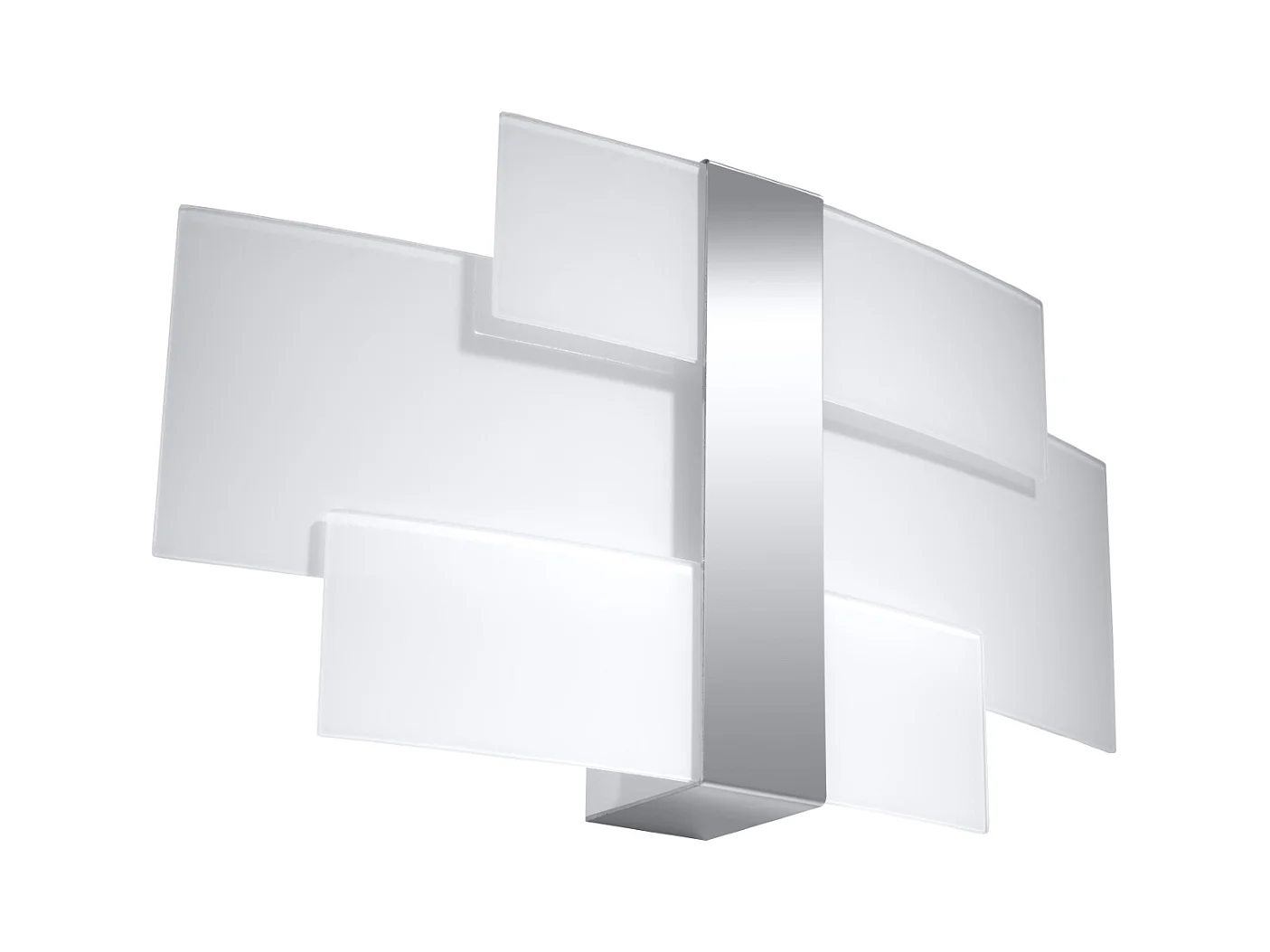 Appliques Zelora moderne en acier/verre - 2 sources lumineuses 4000K - L.42 x H.23 cm - chromé/blanc