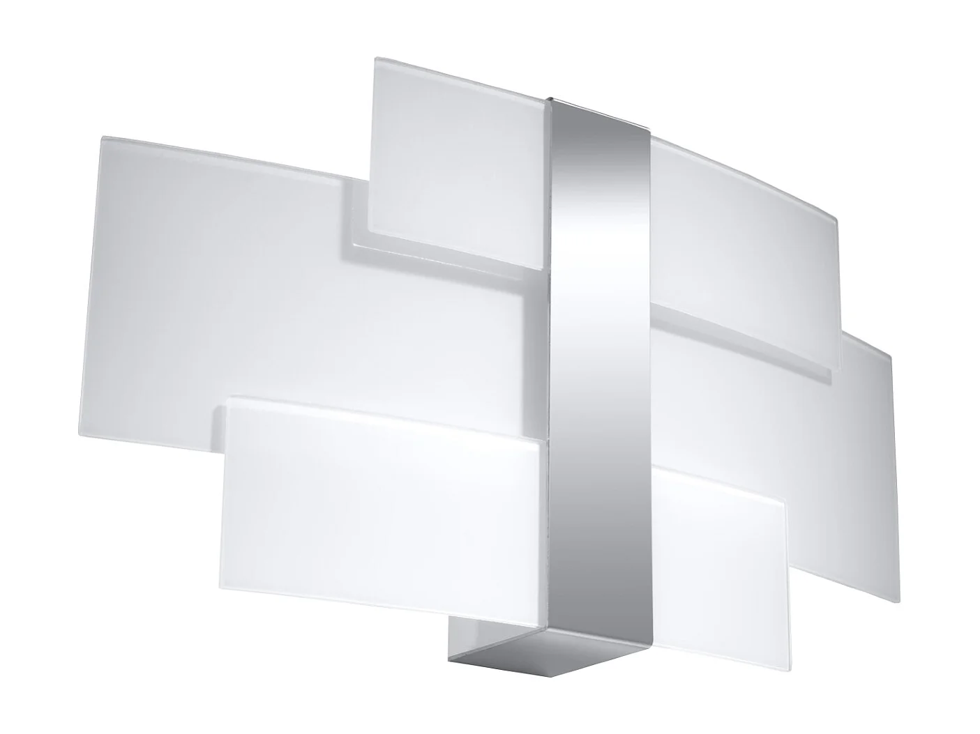 Appliques Zelora moderne en acier/verre - 2 sources lumineuses 4000K - L.42 x H.23 cm - chromé/blanc