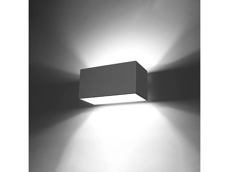 Wandlampen Quadx maxi modern van  - 2 lichtbronnen 3000K - L.20 x H.10 cm - grijs