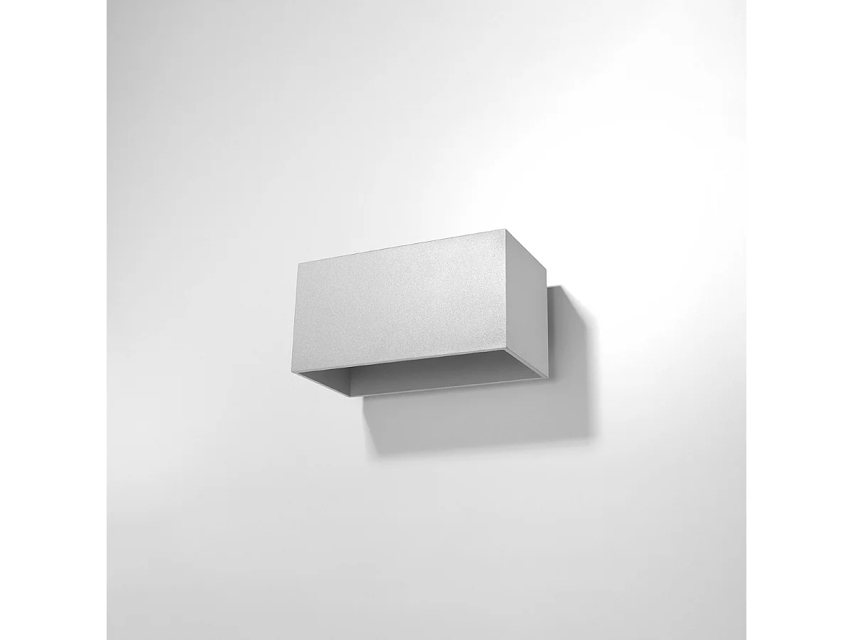Lámparas de pared Quadx maxi moderno de aluminio - 2 fuentes luminosas 3000K - L.20 x A.10 cm - gris