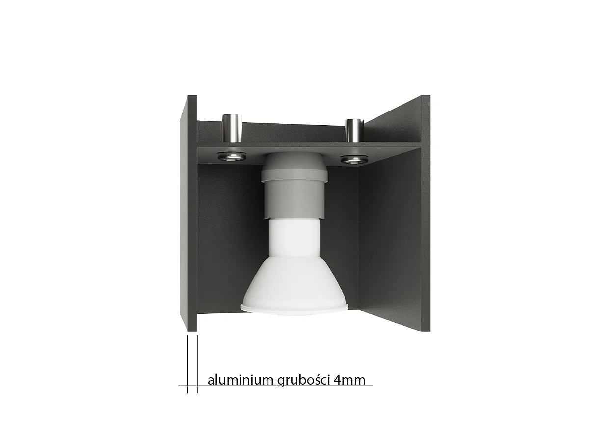 Lámparas de pared Quadx maxi moderno de aluminio - 2 fuentes luminosas 3000K - L.20 x A.10 cm - gris