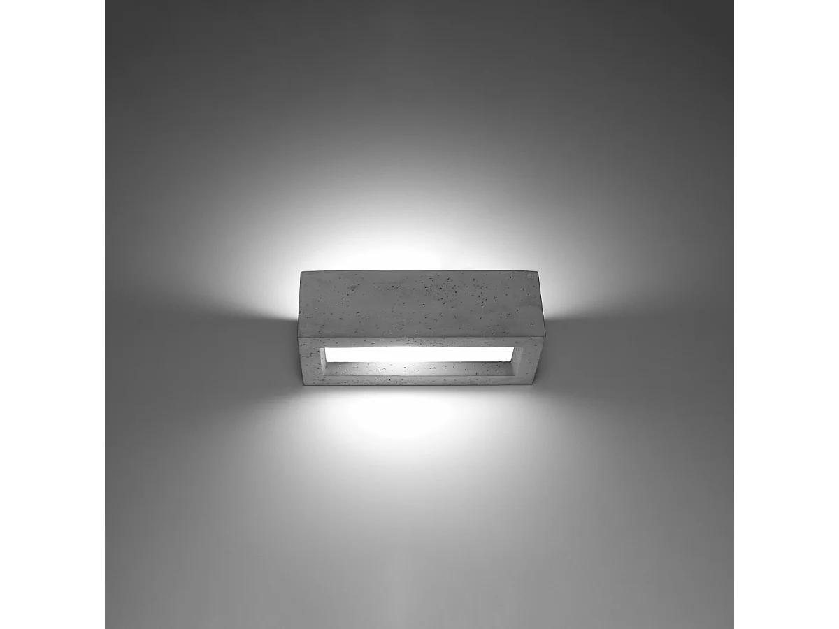 Appliques Solara moderne en béton/verre - 1 sources lumineuses 3000K - L.30 x H.10 cm - gris