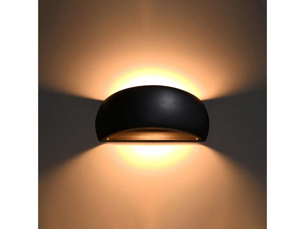Appliques Torow moderne en céramique - 1 sources lumineuses 3000K - L.32 x H.14 cm - noir