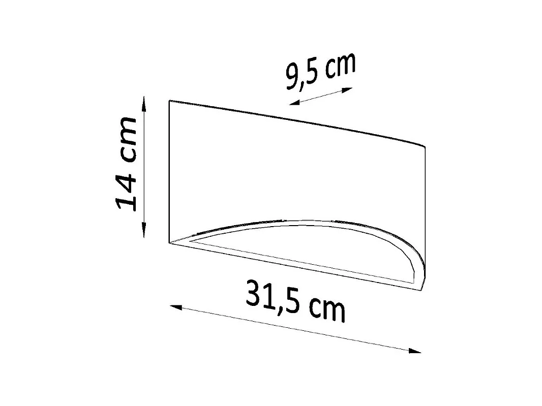 Lampade da parete Litte moderno di ceramica - 1 sorgenti luminose 3000K - L.31,5 x A.14 cm - bianco