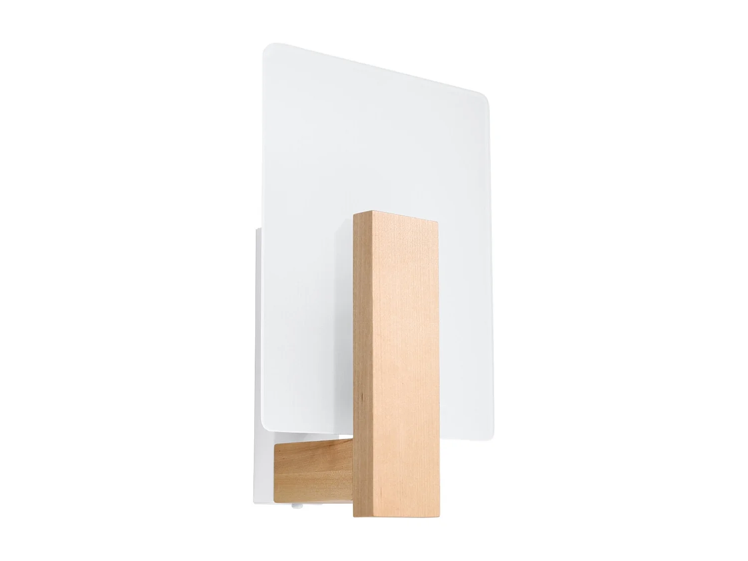 Appliques Nappo scandinave en bois/verre - 1 sources lumineuses 4000K - L.16 x H.30,5 cm - bois naturel