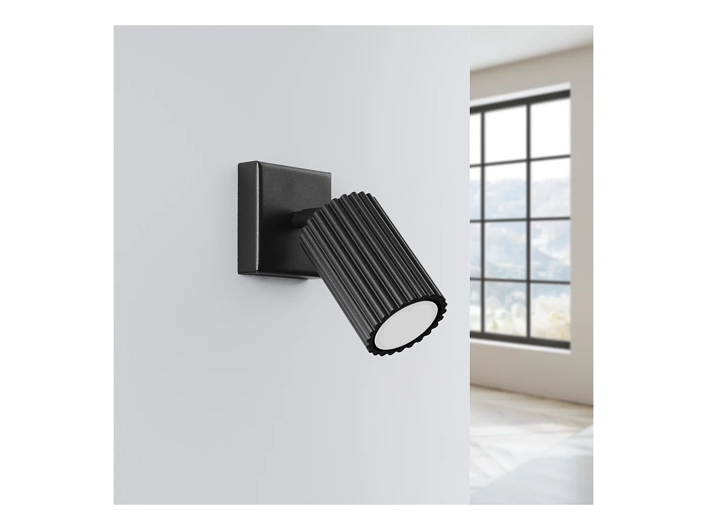 Wandleuchte Gloow minimalistisch aus  Aluminium - 1 lichtquellen 3000K - L.8 x H. cm - Schwarz