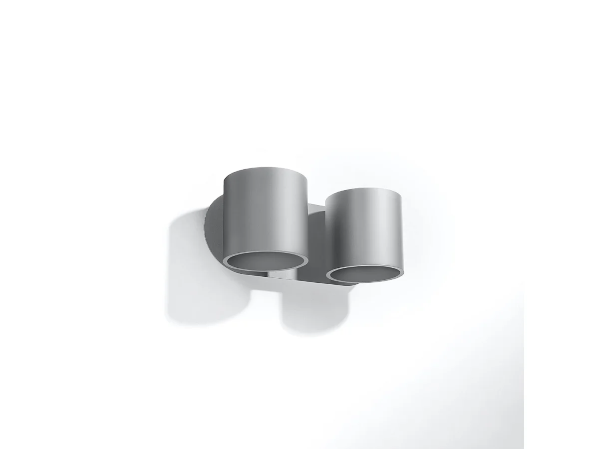 Appliques Celeris moderne en aluminium - 2 sources lumineuses 3000K - L.26 x H.10 cm - gris