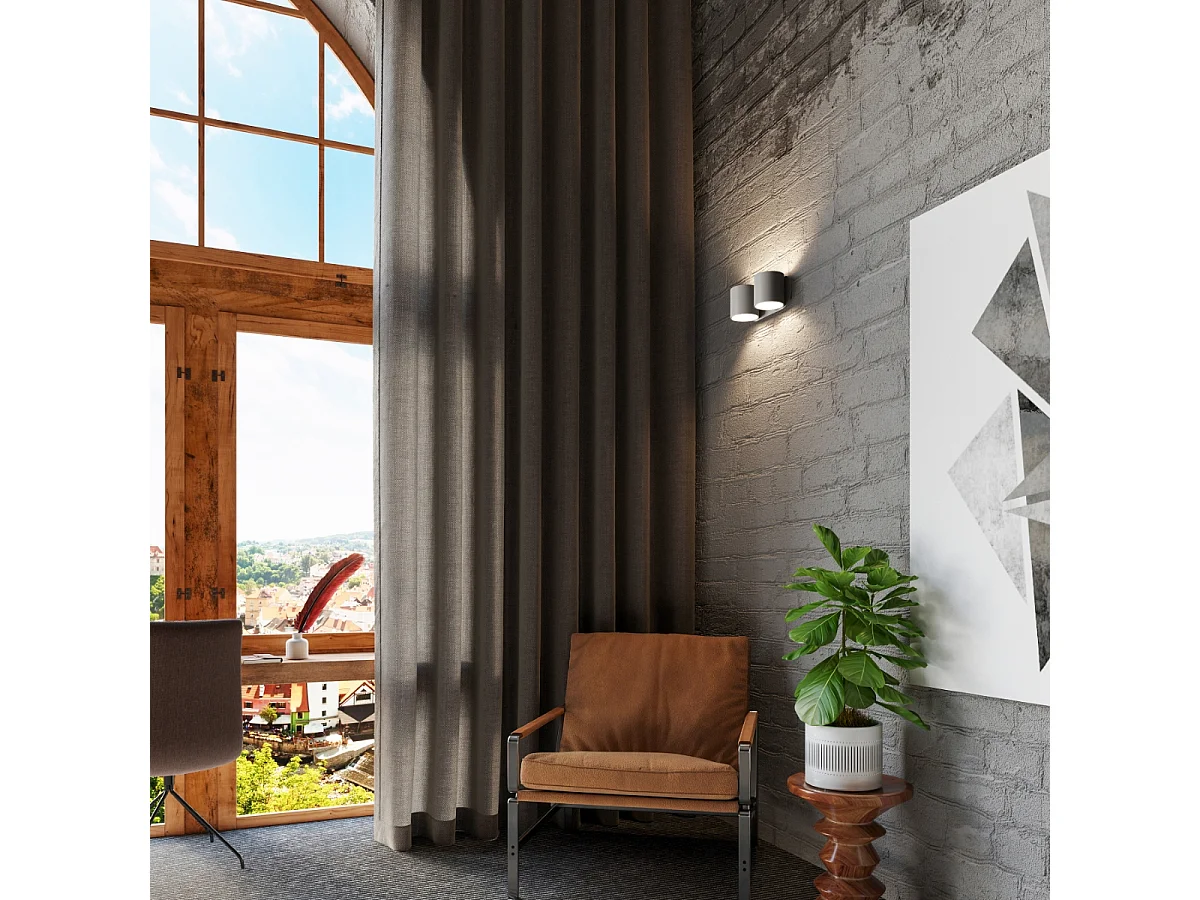 Appliques Celeris moderne en aluminium - 2 sources lumineuses 3000K - L.26 x H.10 cm - gris