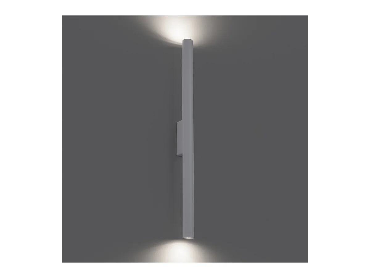 Lampade da parete Brill moderno di acciaio - 2 sorgenti luminose 4000K - L.2,5 x A.50 cm - bianco