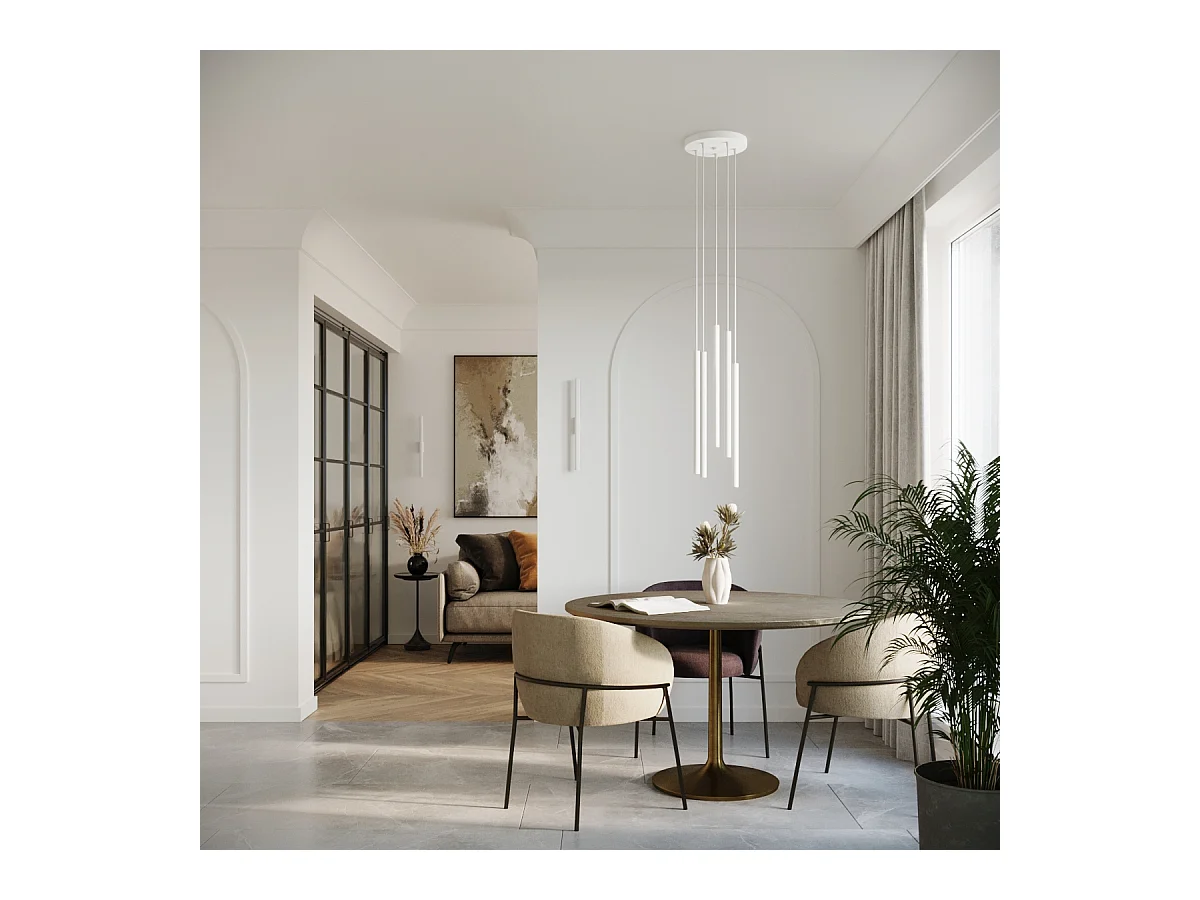 Lampade da parete Brill moderno di acciaio - 2 sorgenti luminose 4000K - L.2,5 x A.50 cm - bianco