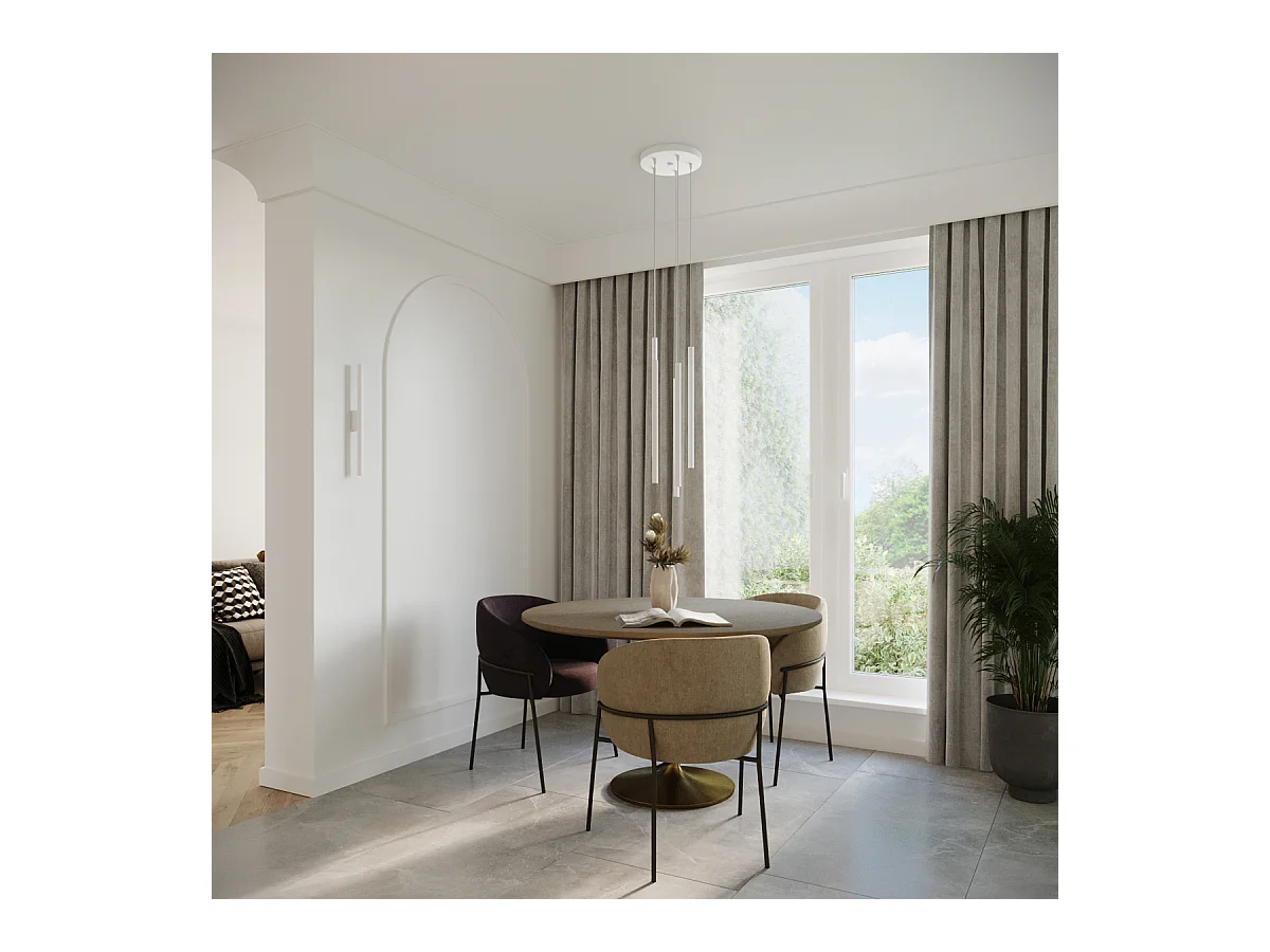 Lampade da parete Brill moderno di acciaio - 2 sorgenti luminose 4000K - L.2,5 x A.50 cm - bianco