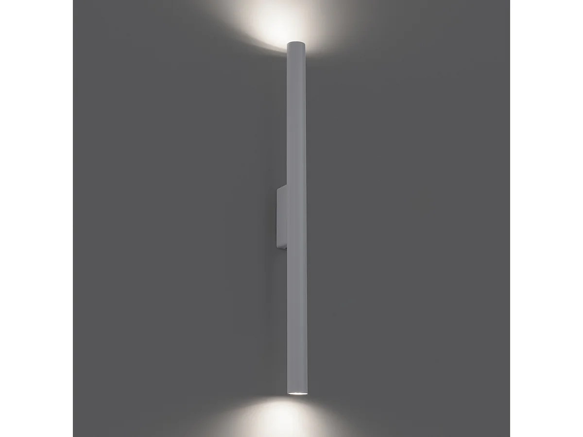 Appliques Brill moderne en acier - 2 sources lumineuses 4000K - L.2,5 x H.50 cm - blanc