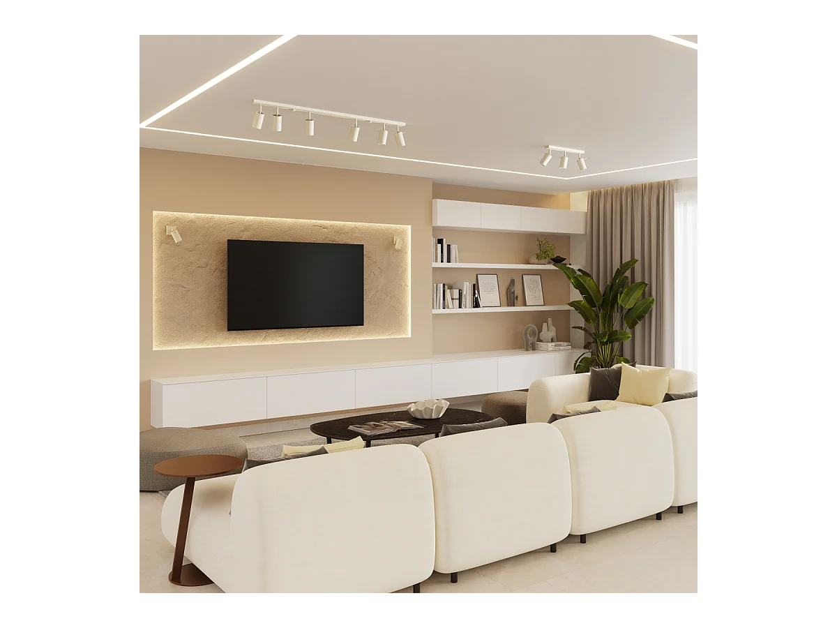 Wandlamp Briix modern van  - 1 lichtbronnen 4000K - L.8 x H.8 cm - beige