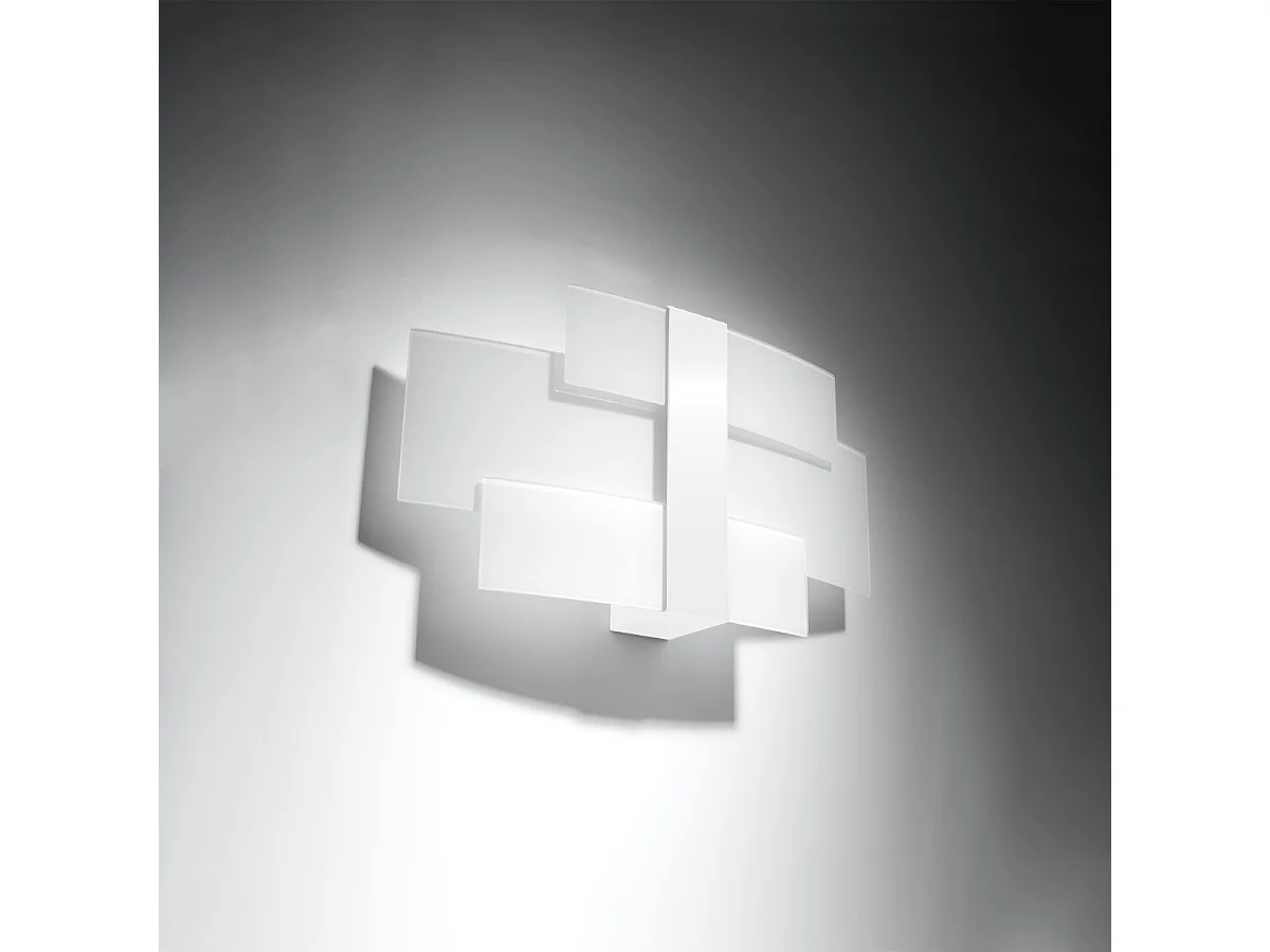 Appliques Zelora moderne en acier/verre - 2 sources lumineuses 4000K - L.42 x H.23 cm - blanc