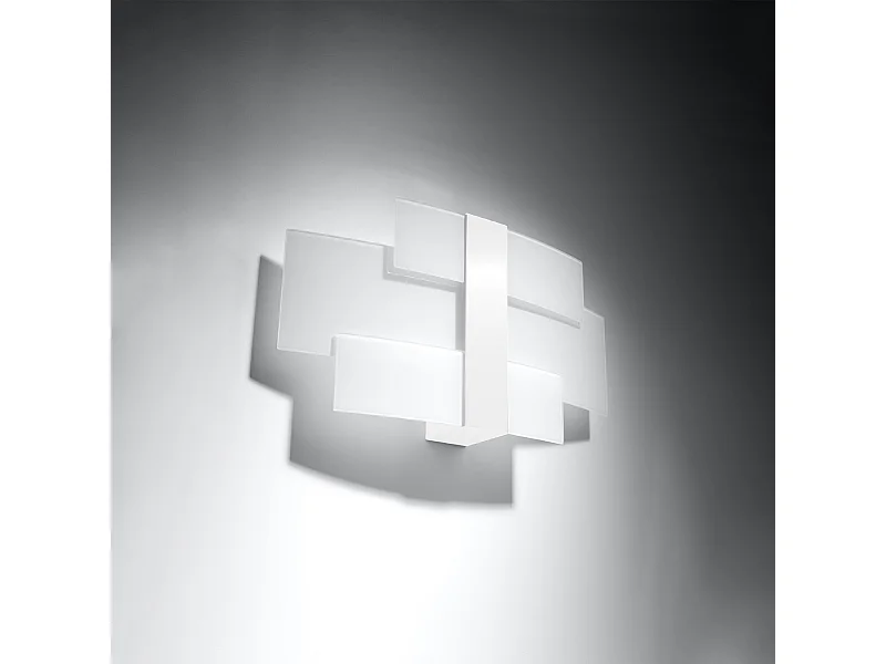 Appliques Zelora moderne en acier/verre - 2 sources lumineuses 4000K - L.42 x H.23 cm - blanc