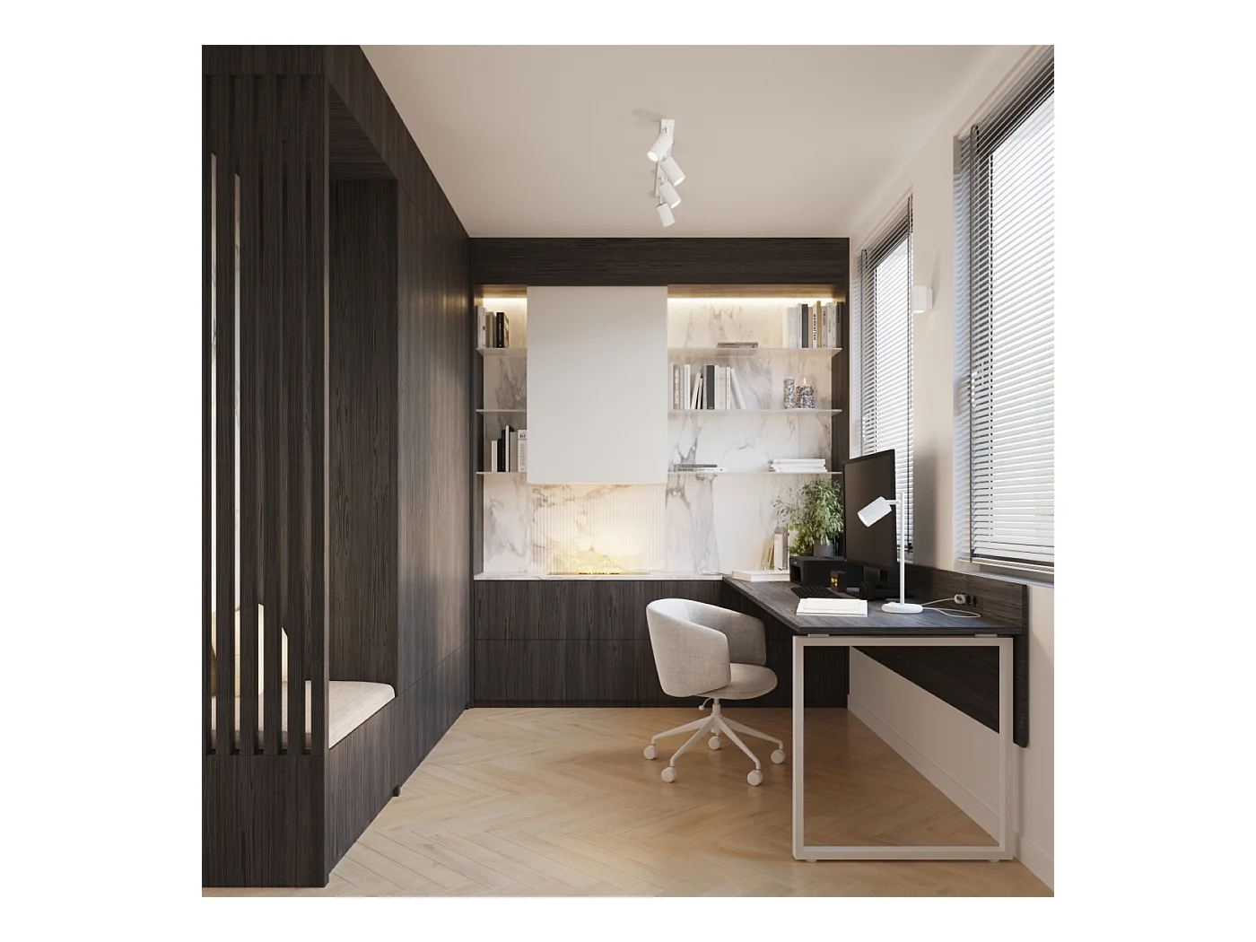 Wandleuchte Gloow minimalistisch aus  Aluminium - 1 lichtquellen 4000K - L.6,5 x H. cm - Weiß