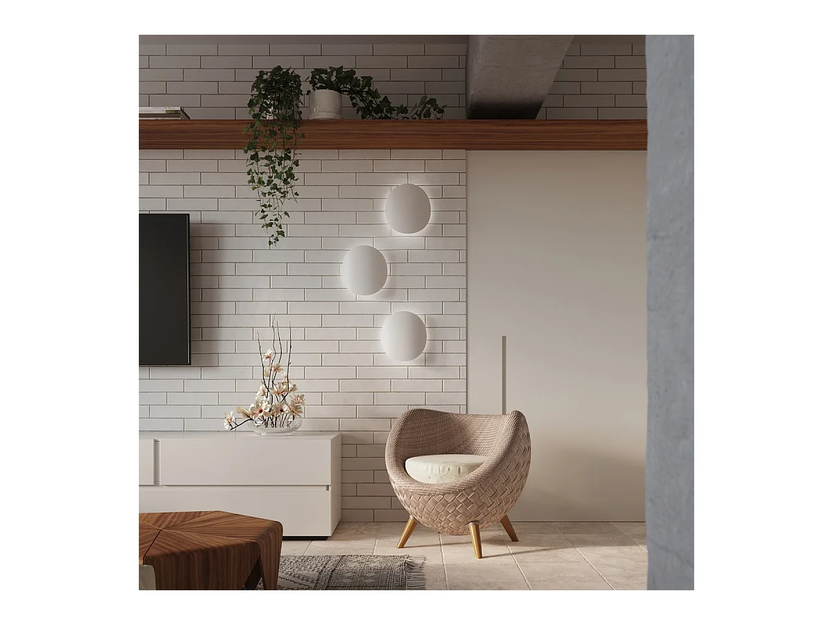 Lampade da parete Perceptix moderno di acciaio - 2 sorgenti luminose 3000K - L.25 x A.29 cm - bianco