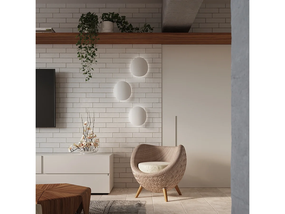 Appliques Perceptix moderne en acier - 2 sources lumineuses 3000K - L.25 x H.29 cm - blanc