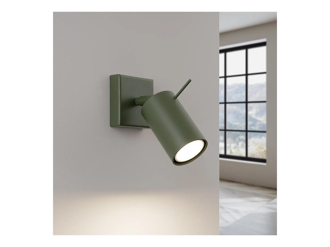 Wandleuchte Briix modern aus  Stahl - 1 lichtquellen 4000K - L.8 x H. cm - olivgrün