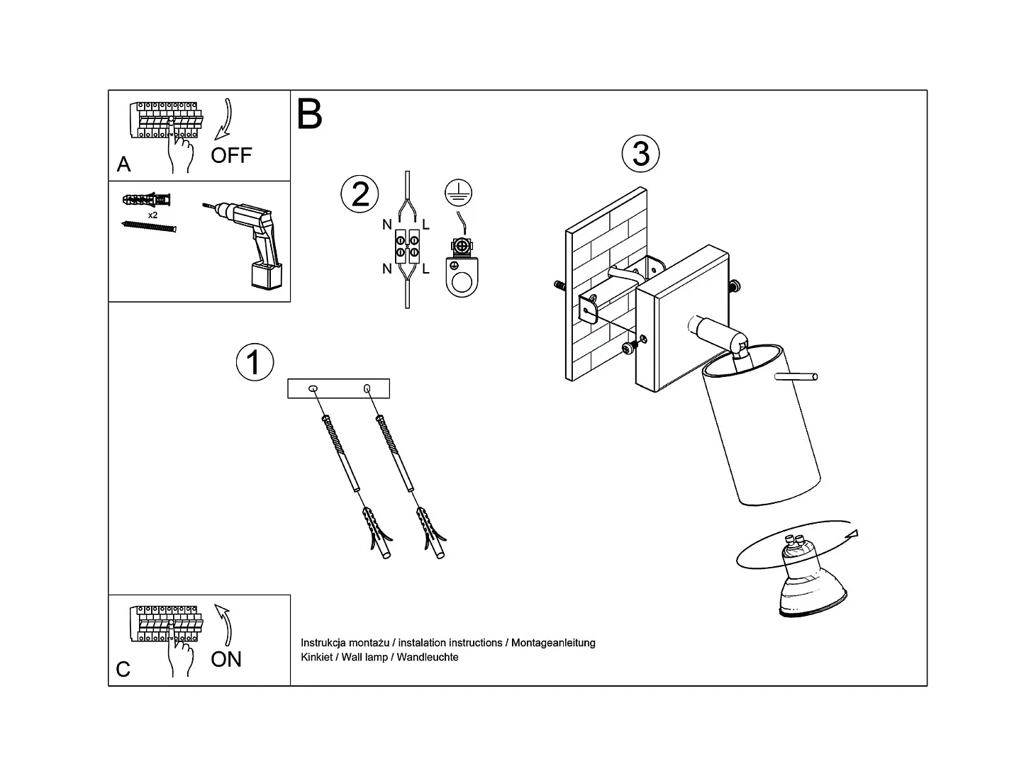 Wandleuchte Briix modern aus  Stahl - 1 lichtquellen 4000K - L.8 x H. cm - olivgrün