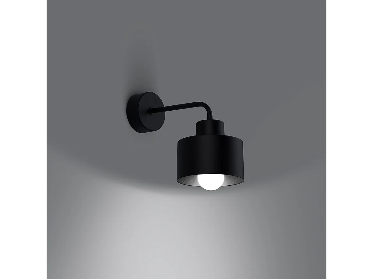 Appliques Zavros moderne en acier - 1 sources lumineuses 4000K - L.22 x H.20 cm - noir