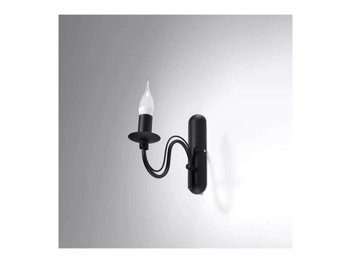 Lampade da parete Vivow moderno di acciaio - 1 sorgenti luminose 3000K - L.6 x A.25 cm - nero