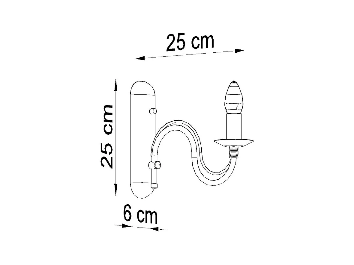Lampade da parete Vivow moderno di acciaio - 1 sorgenti luminose 3000K - L.6 x A.25 cm - nero