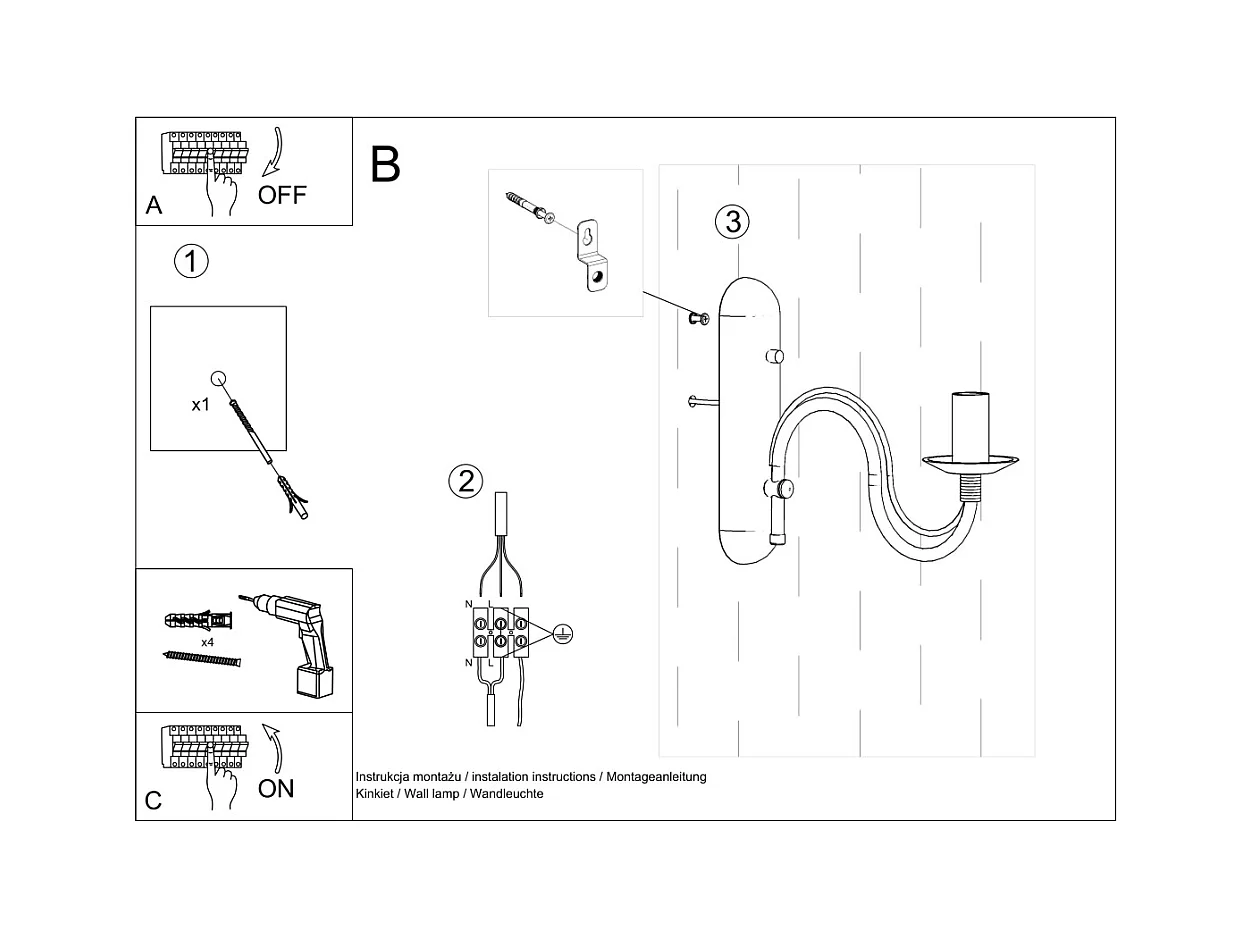 Lampade da parete Vivow moderno di acciaio - 1 sorgenti luminose 3000K - L.6 x A.25 cm - nero
