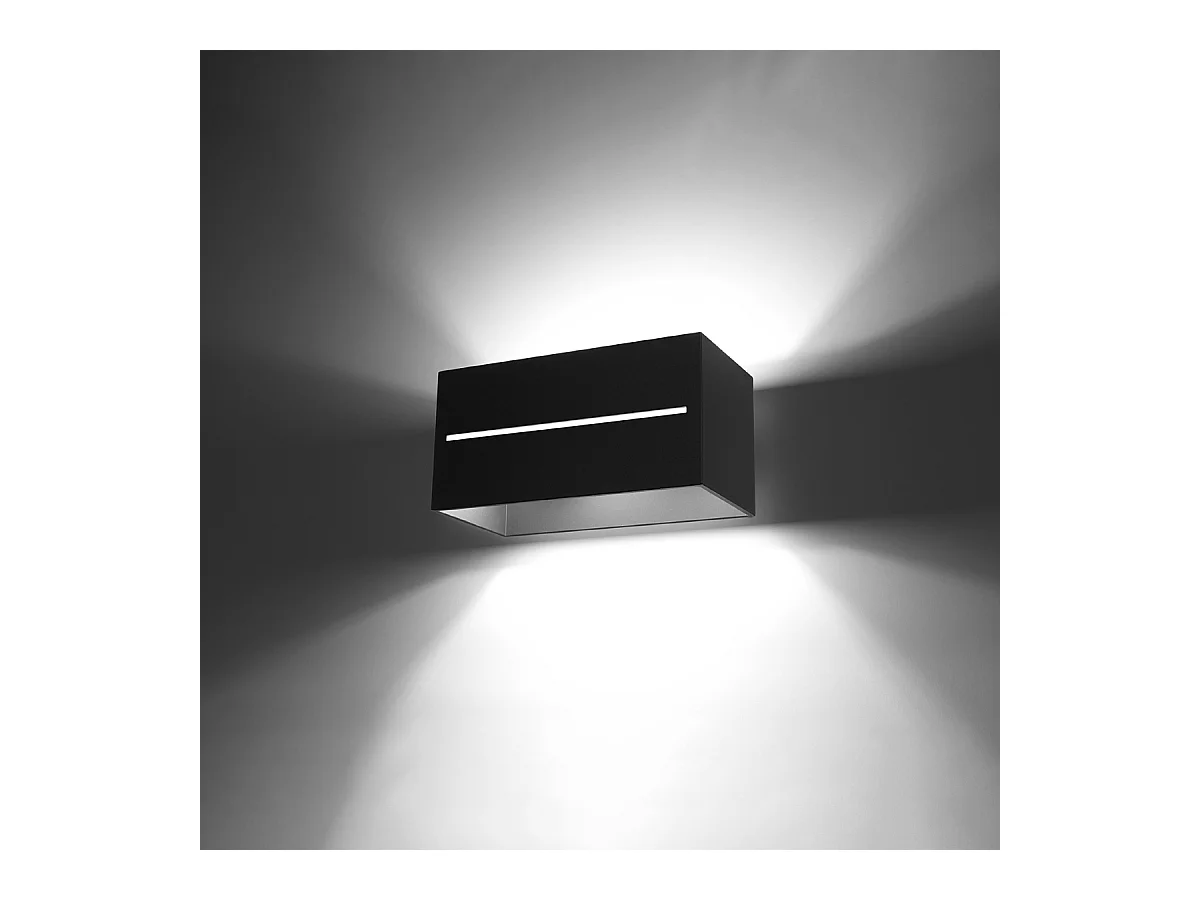 Wandlampen Zorbo maxi modern aus  Aluminium - 2 lichtquellen 4000K - L.20 x H. cm - Schwarz